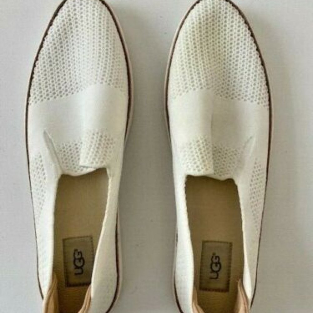 UGG Sammy Slip-On Sneaker Shoe Knit Rib White - Picture 3 of 6